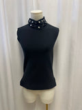 Pinko Black Studded Sleeveless Turtleneck