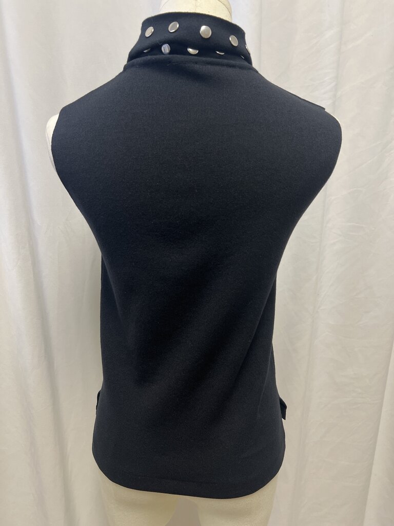 Pinko Black Studded Sleeveless Turtleneck