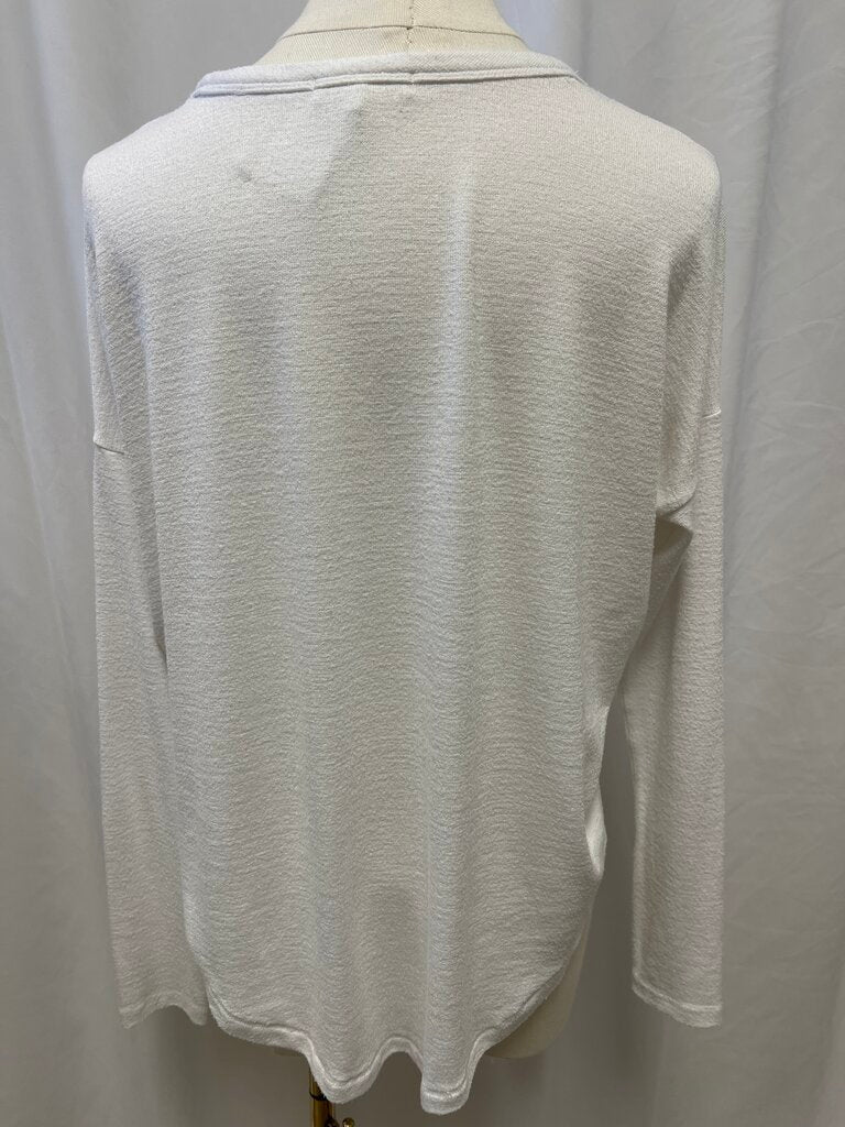 rag & bone White Long Sleeve Scoop Neck