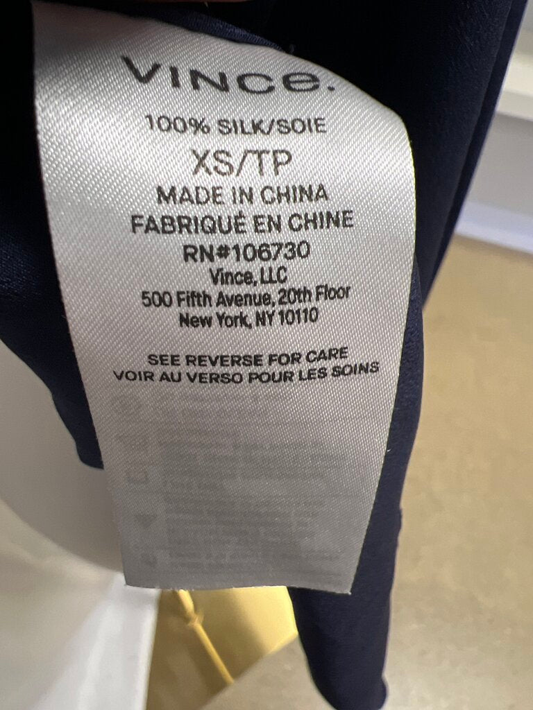 Vince Navy Short Sleeve Top