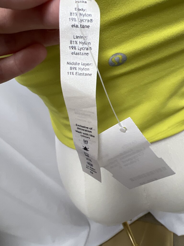 Lululemon Yellow Cropped Tank
