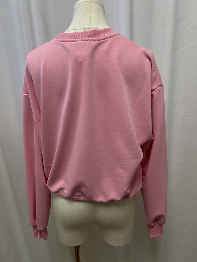 Alo Pink Cropped Sweatshirt