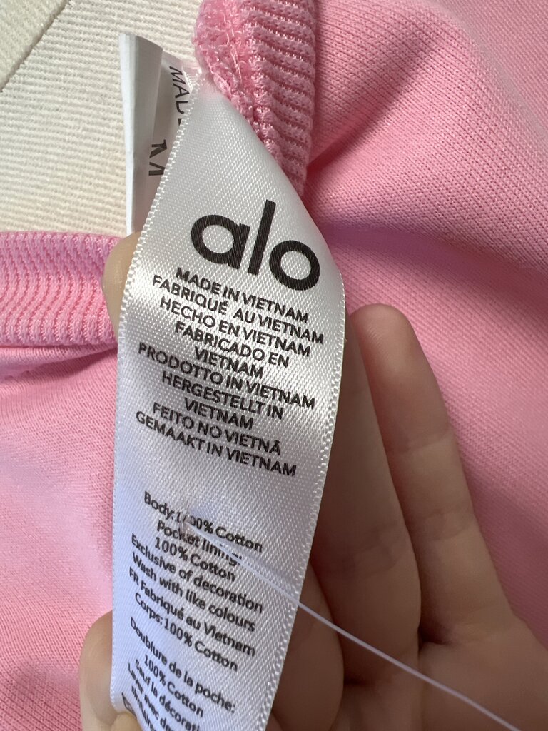 Alo Pink Cropped Sweatshirt