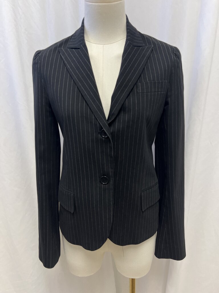 Theory Black Pinstripe Blazer