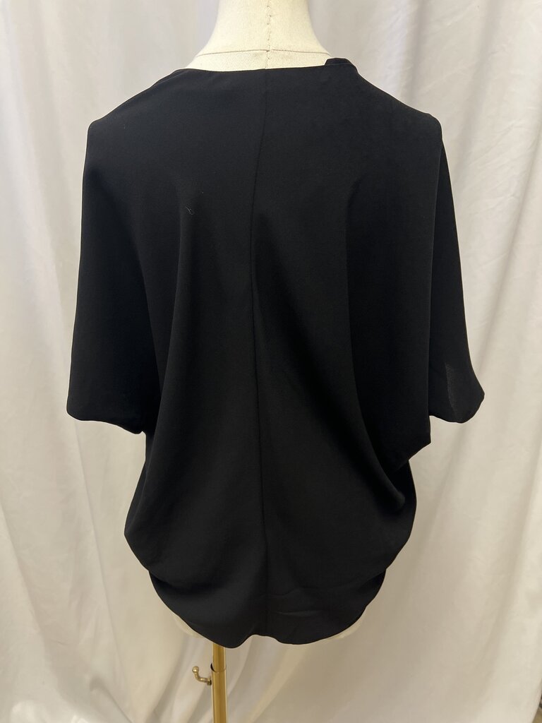 All Saints Black Batwing Short Sleeve Top