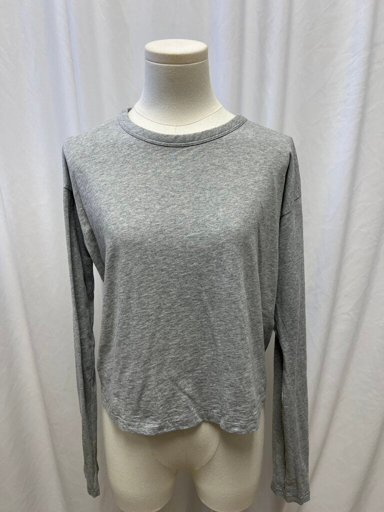 rag & bone Grey Cropped Long Sleeve Tee