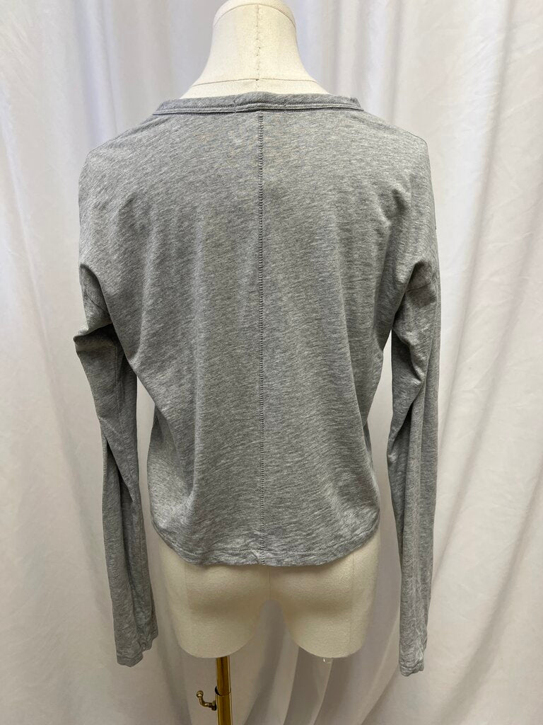 rag & bone Grey Cropped Long Sleeve Tee