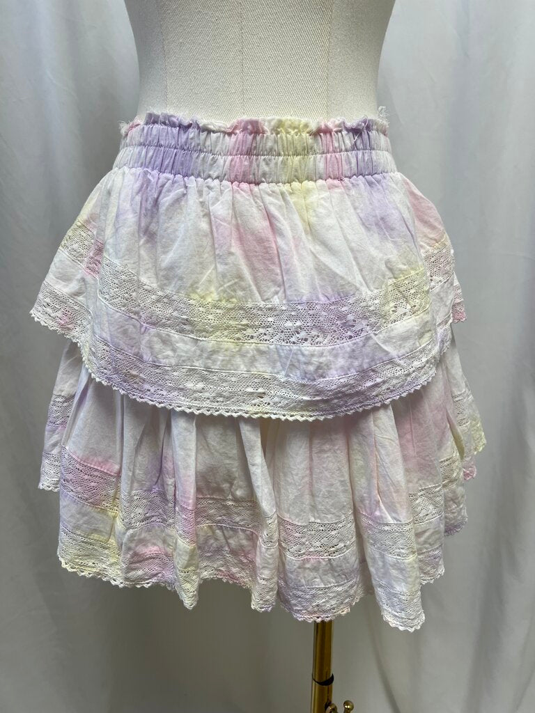 LoveShackFancy Tie Dye Mini Skirt