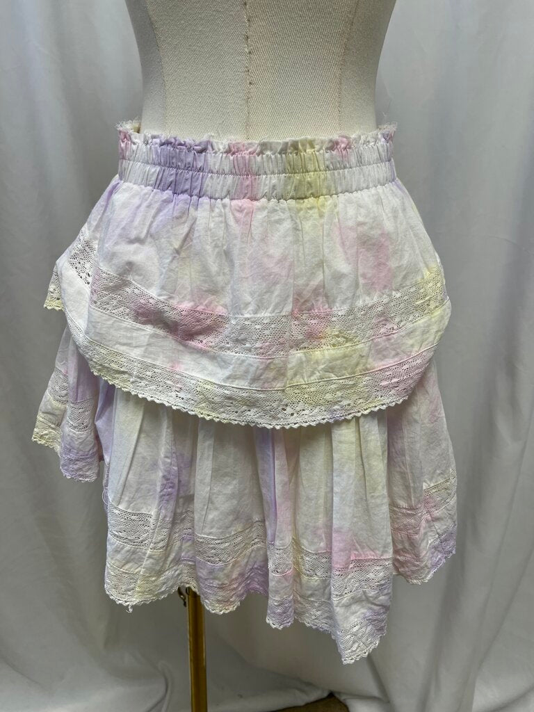 LoveShackFancy Tie Dye Mini Skirt