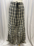 Pilcro Black/Cream Plaid Drawstring Pants