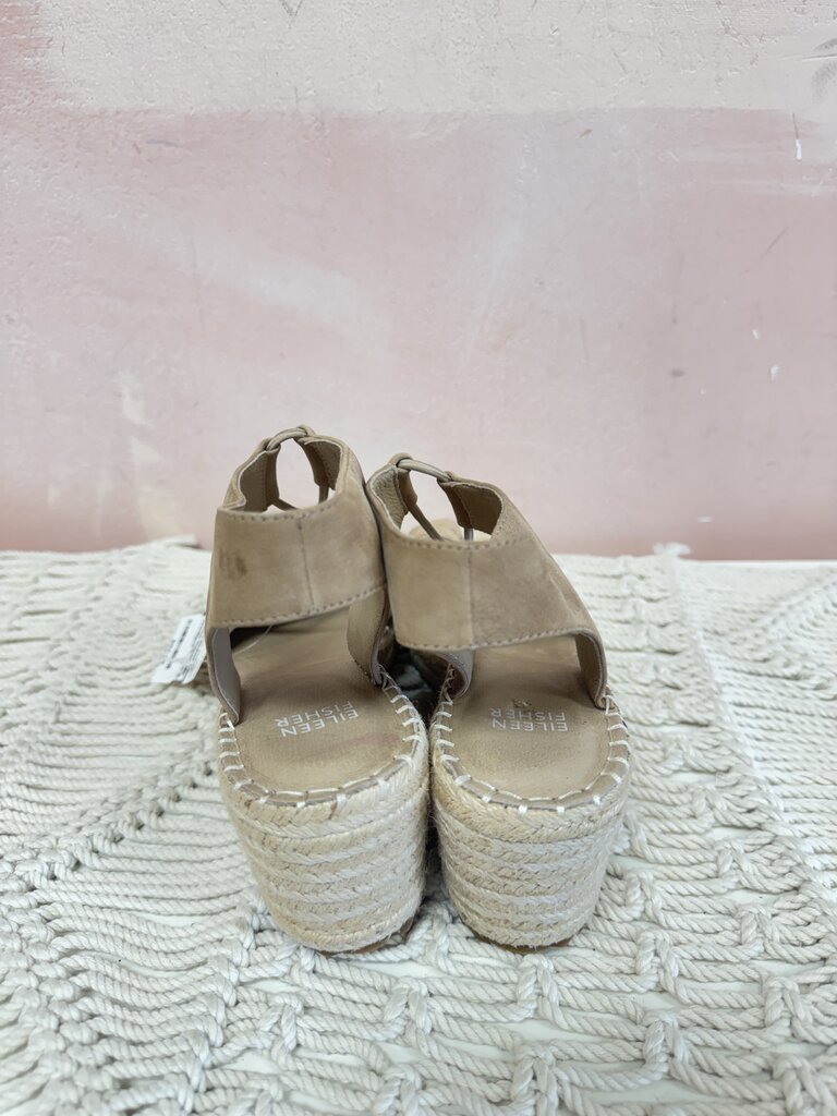 Eileen Fisher Open Toe Espadrille Wedges