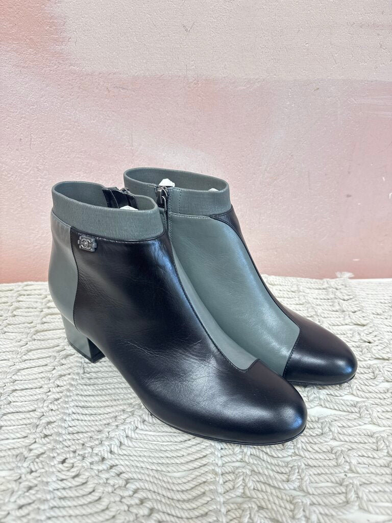 Chanel Leather CC Booties w/ Box & Dustbag