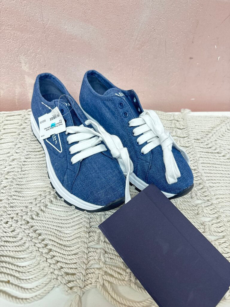 Prada Milano Denim Sneakers w/ Box