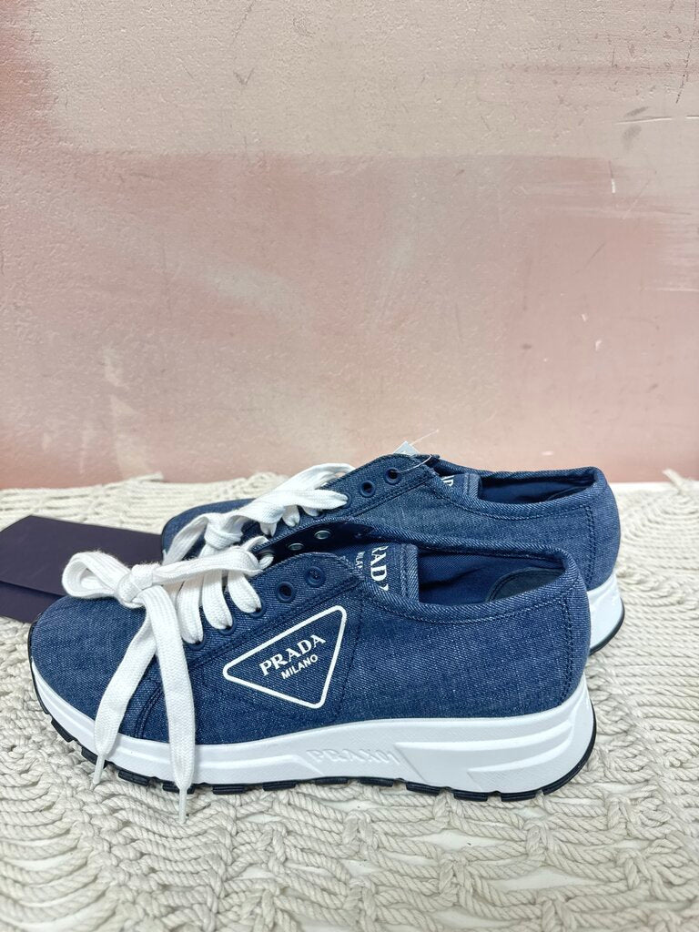 Prada Milano Denim Sneakers w/ Box