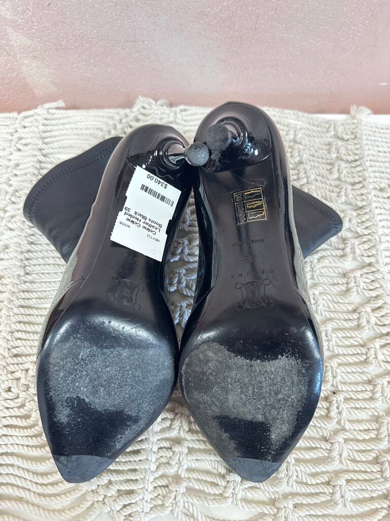 Celine Leather Heeled Boots
