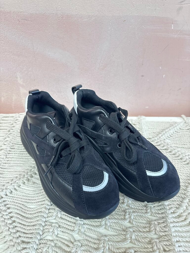 Prada Black Suede & Leather Chunky Sneaker w/ Box