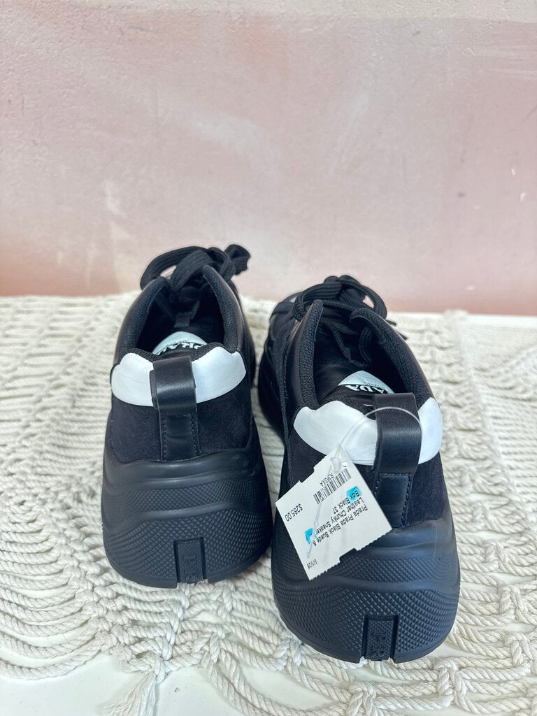 Prada Black Suede & Leather Chunky Sneaker w/ Box
