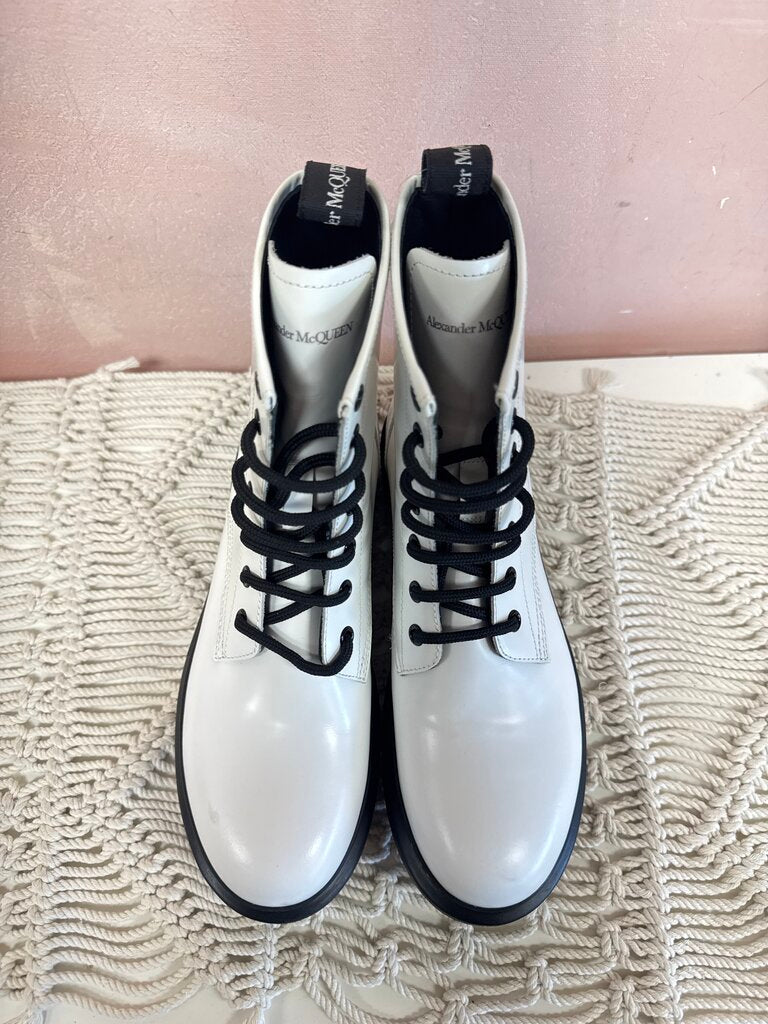 Alexander McQueen Leather Combat Boots