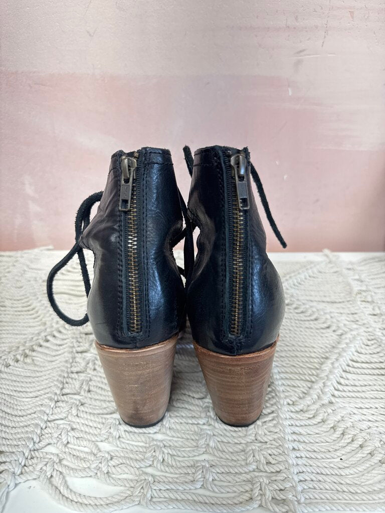 FreeBird Leather Tie Block Heels