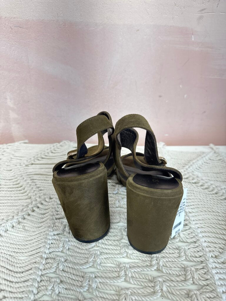 Stuart Weitzman Suede Strappy Block Heels