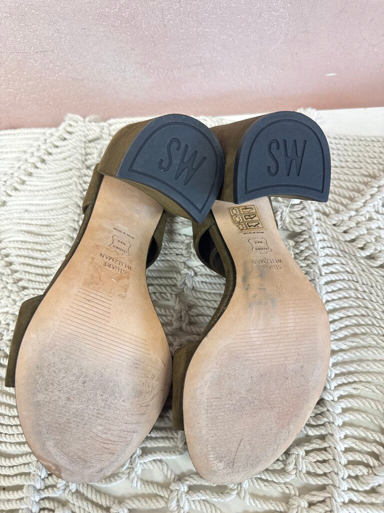 Stuart Weitzman Suede Strappy Block Heels
