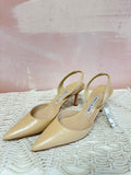 Manolo Blahnik Tan Pointed Toe Slingbacks