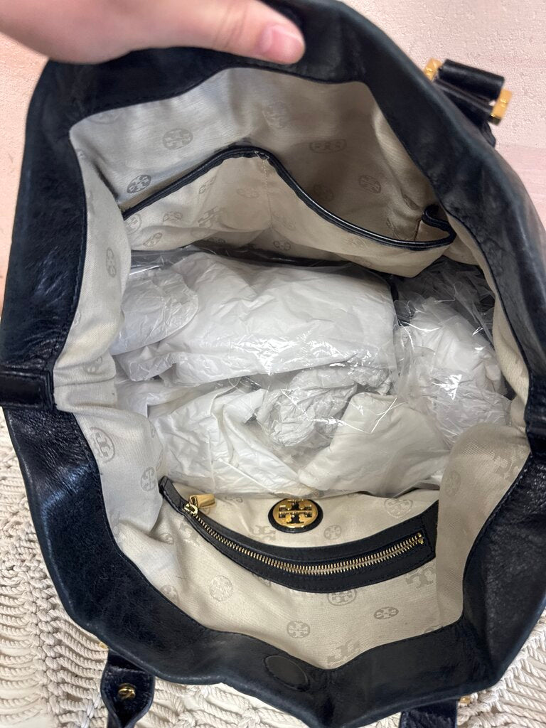 Tory Burch Leather Slouchy Tote Bag