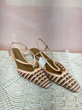 Fendi Pink & Brown Ffold Slingback