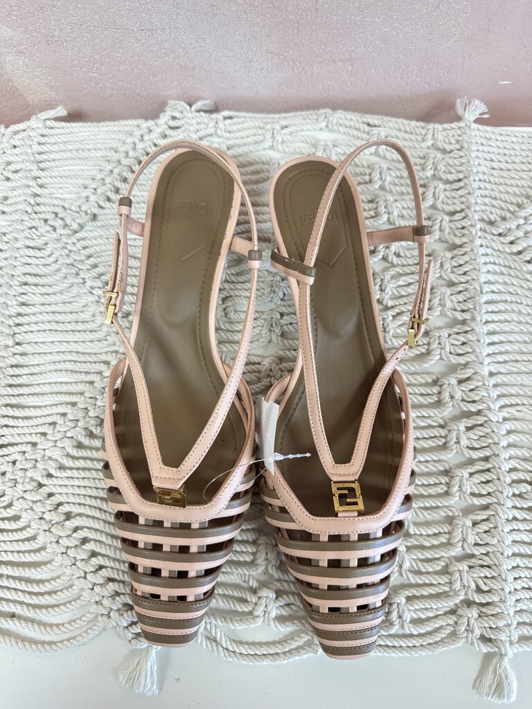 Fendi Pink & Brown Ffold Slingback
