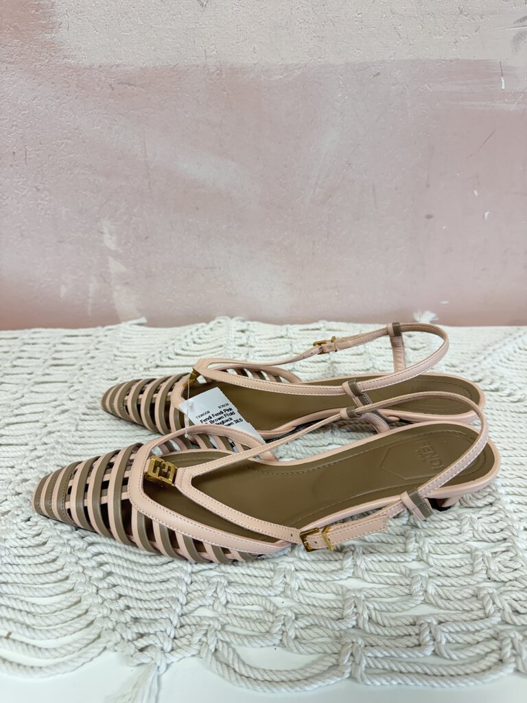 Fendi Pink & Brown Ffold Slingback