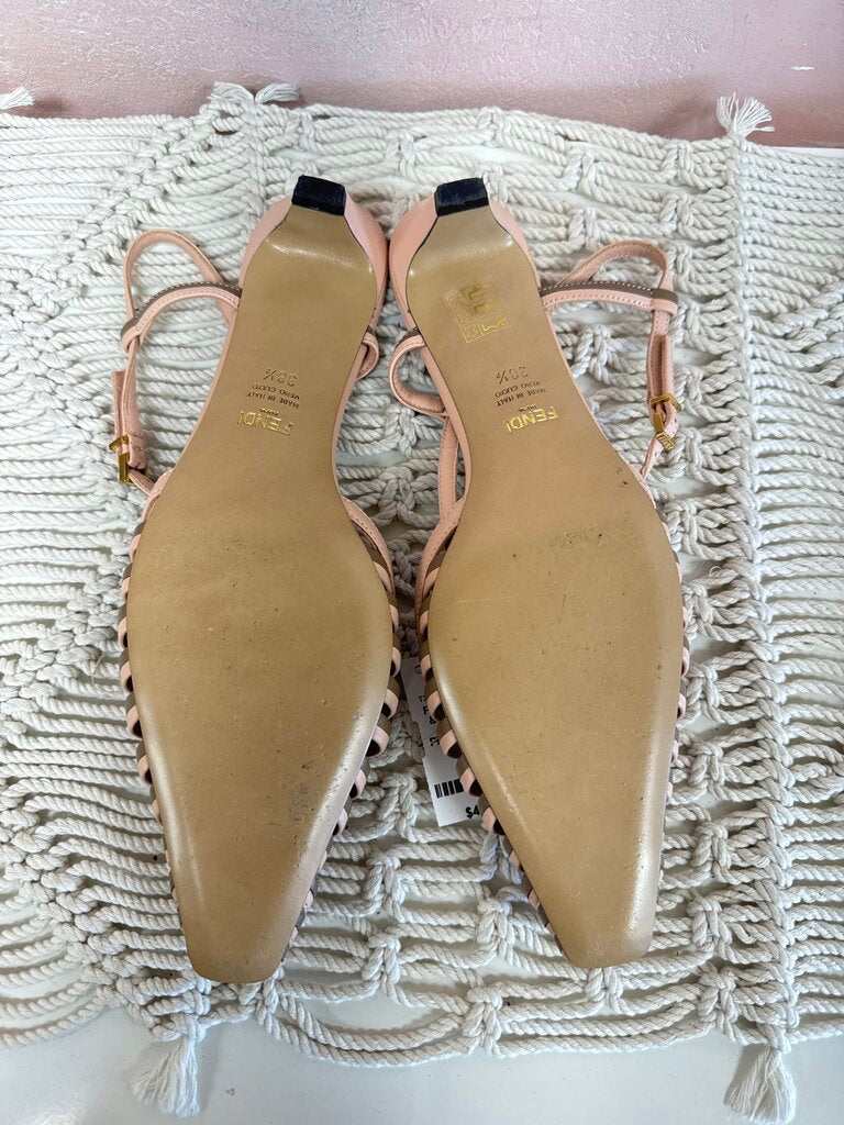 Fendi Pink & Brown Ffold Slingback