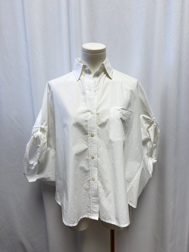 R13 White Short Sleeve Button Down