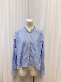Veronica Beard Blue Striped Button Up