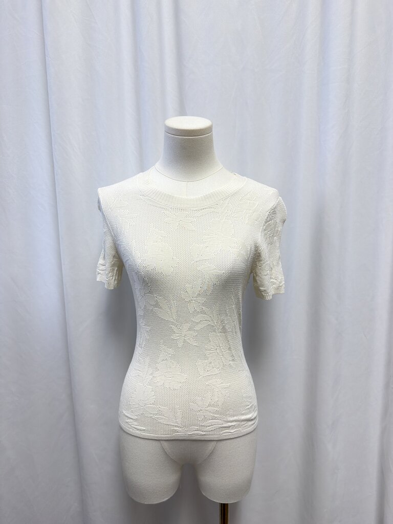Z Supply White Textured Crew Neck Tee NWT