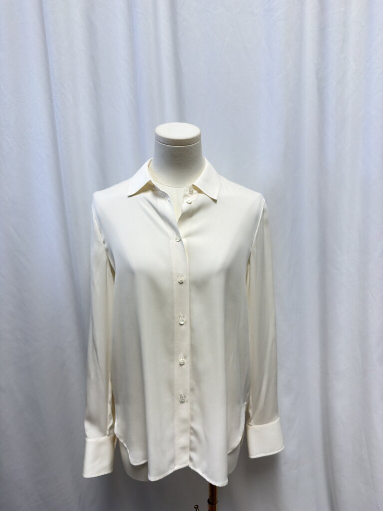 Vince Cream Silk Button Up Blouse