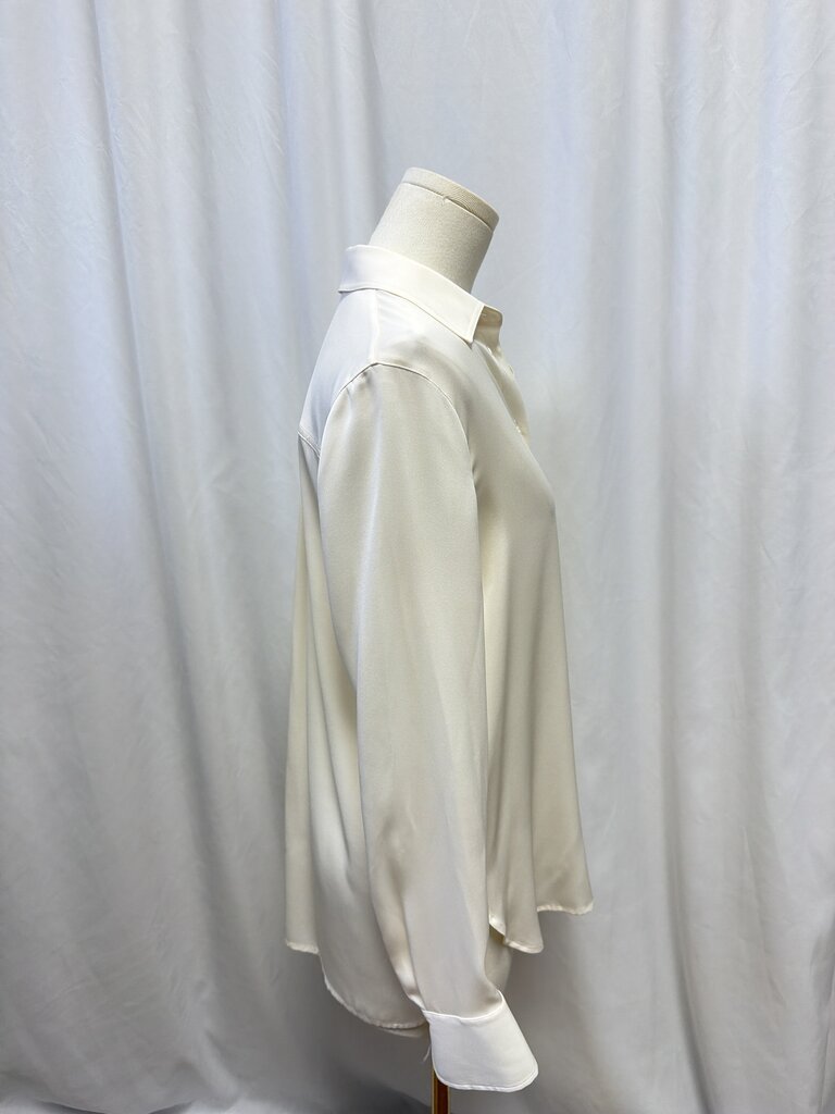 Vince Cream Silk Button Up Blouse