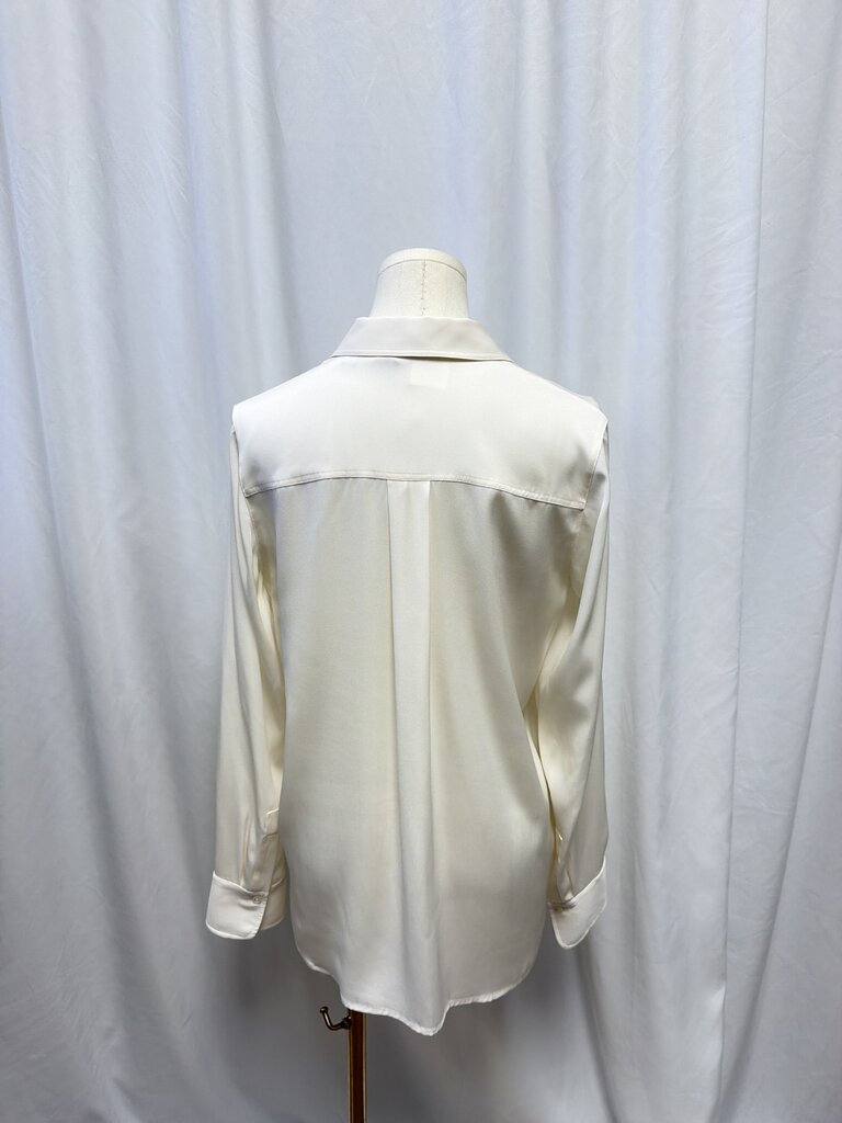 Vince Cream Silk Button Up Blouse
