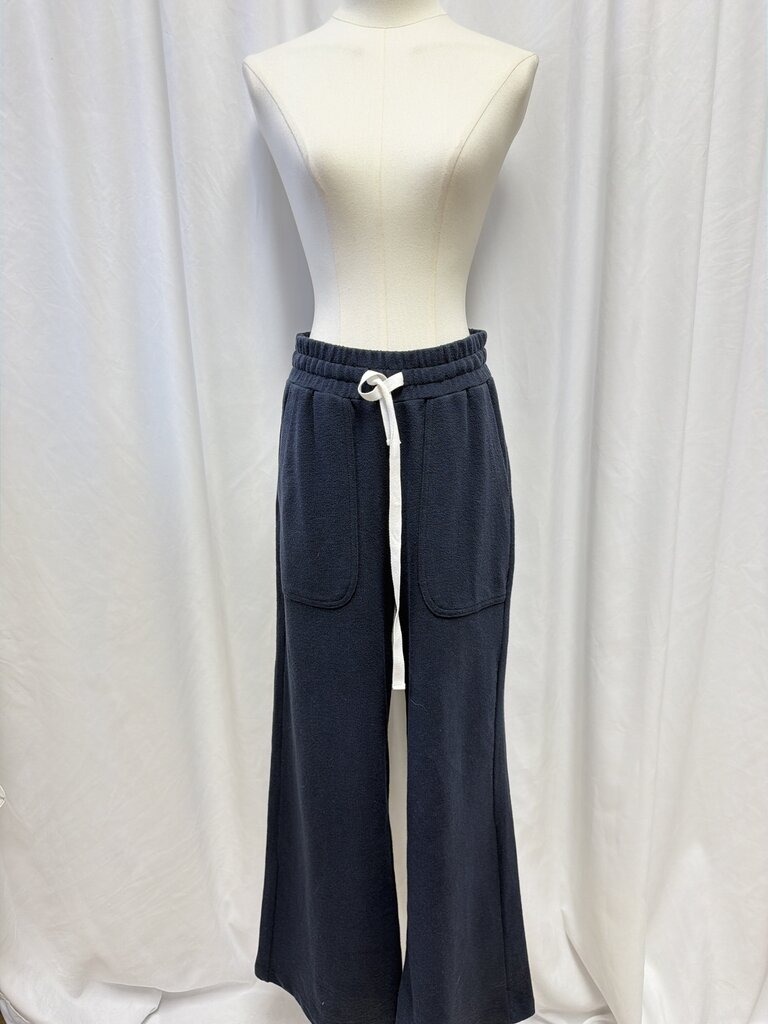TWP Navy Wide Leg Sweatpants