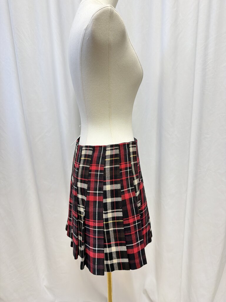 alice + olivia Black and Red Plaid Mini Skirt