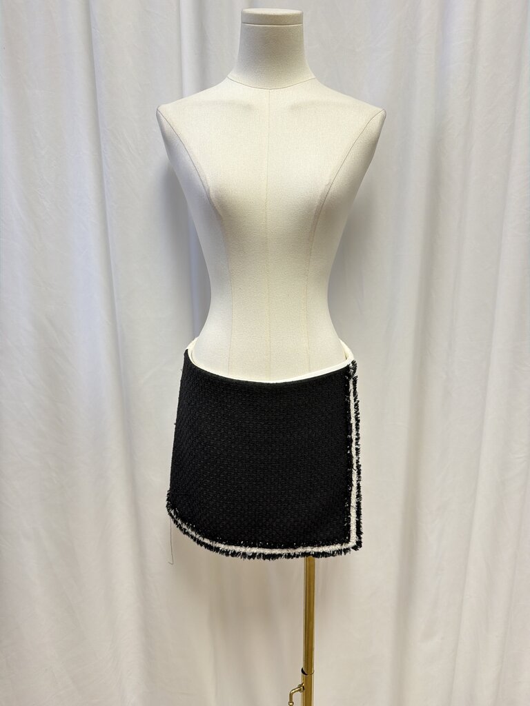 alice + olivia Black and White Tweed Mini Skort