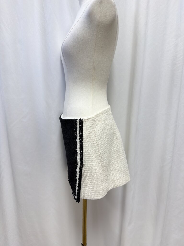 alice + olivia Black and White Tweed Mini Skort