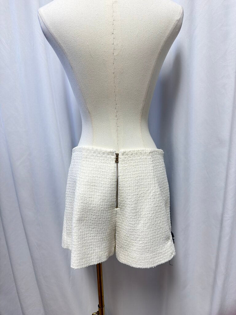 alice + olivia Black and White Tweed Mini Skort