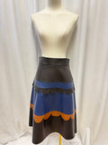 Stogova Leather Scalloped Midi Skirt