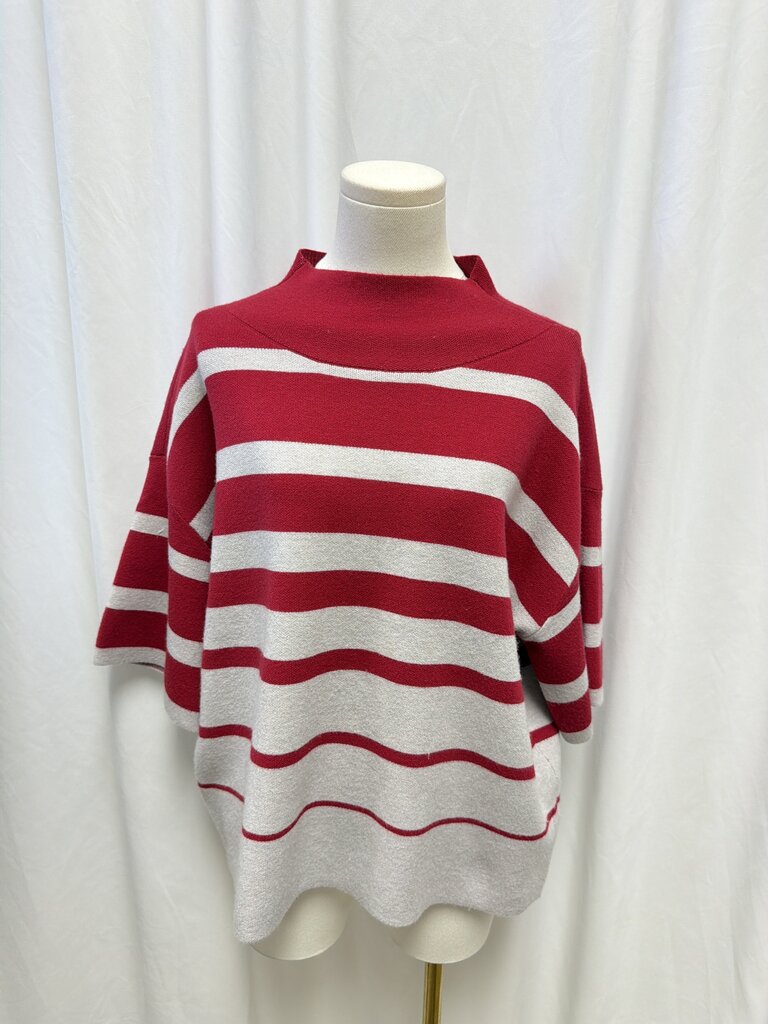 Maeve Red Striped Mock Neck