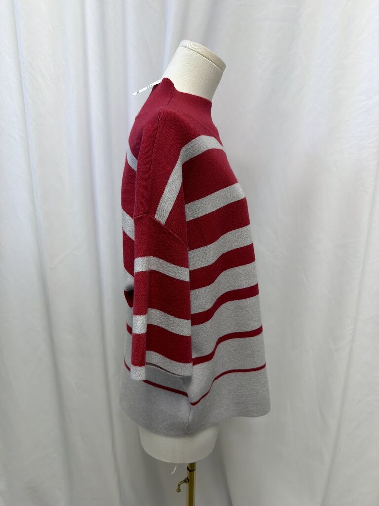 Maeve Red Striped Mock Neck