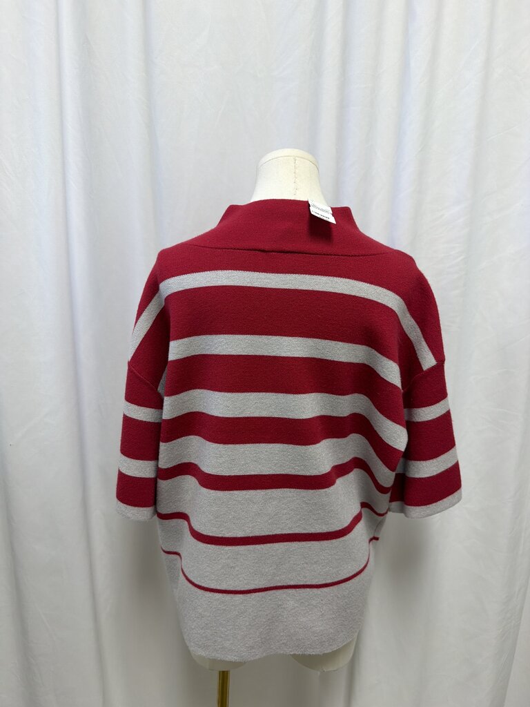 Maeve Red Striped Mock Neck