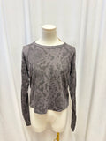 rag & bone Grey Snake Print Long Sleeve Tee