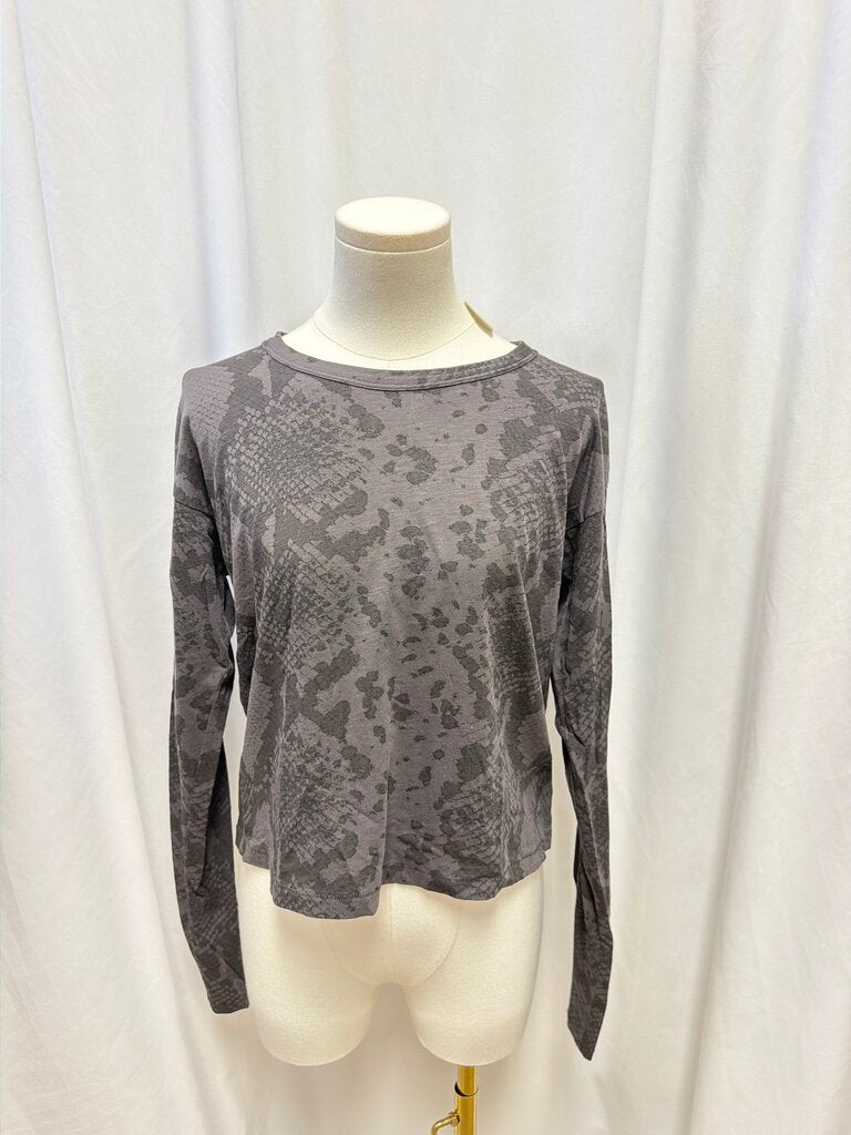 rag & bone Grey Snake Print Long Sleeve Tee