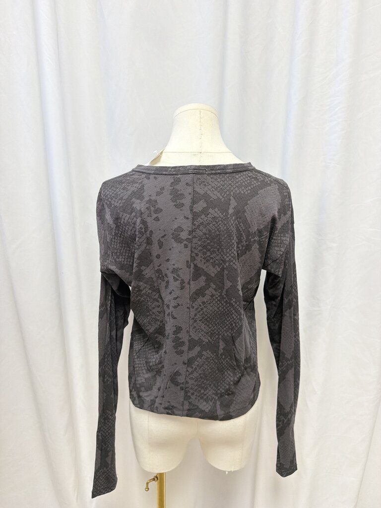 rag & bone Grey Snake Print Long Sleeve Tee