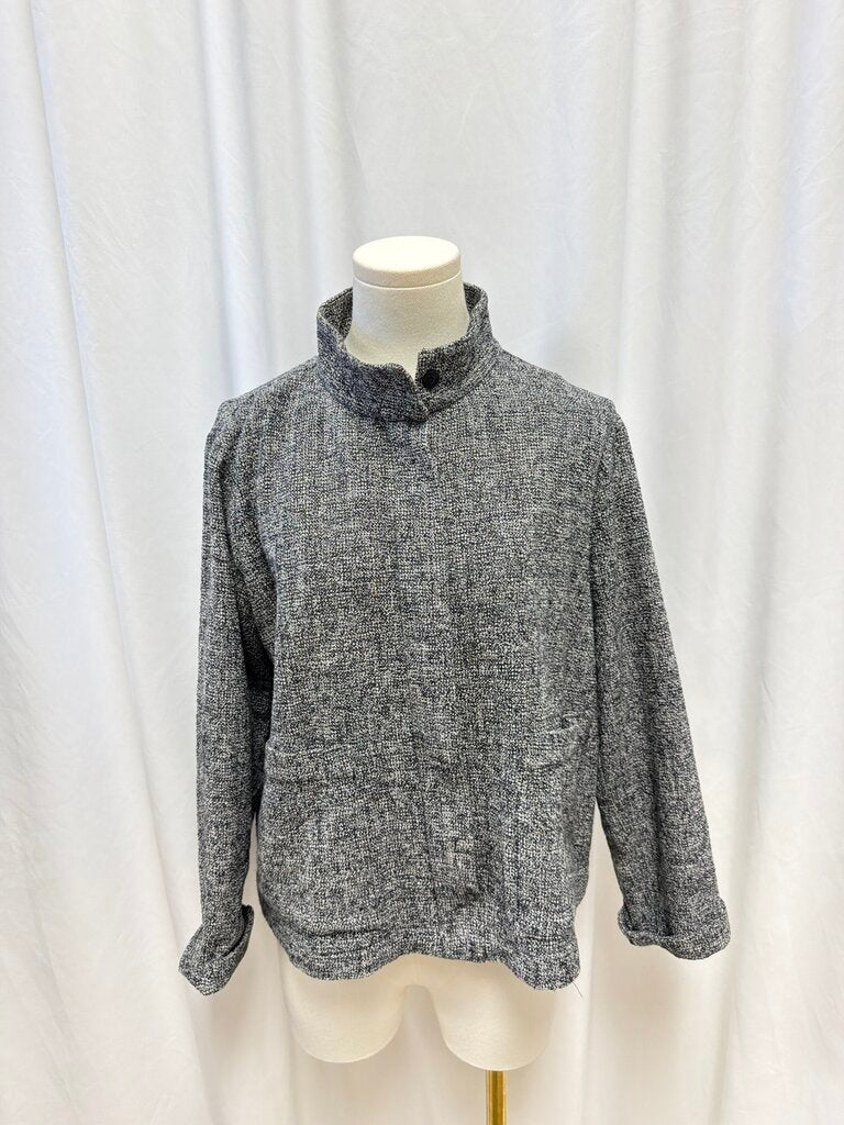 Eileen Fisher Black/White Zip Top